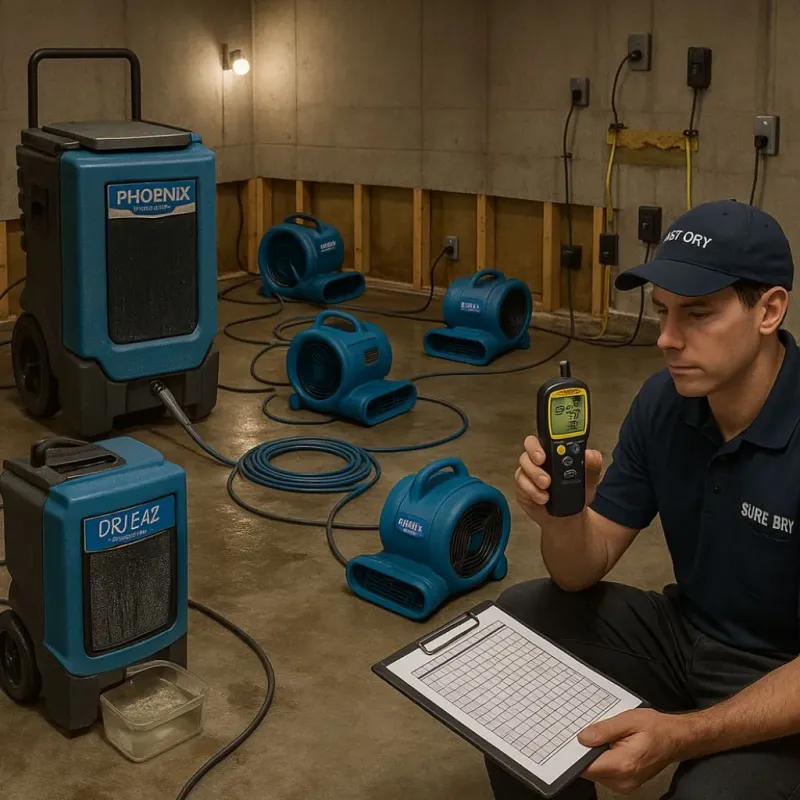 Structural Drying and Dehumidification process in Fall Branch, TN